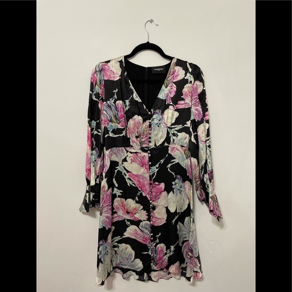The Kooples Black and Pink Floral Mini Dress - Picture 1 of 7